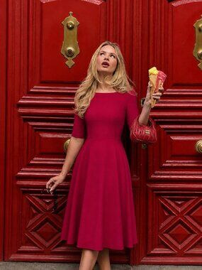 Tristan Red A-Line Dress Fit & Flare Size 4 Small Semi-Formal New With Tags
